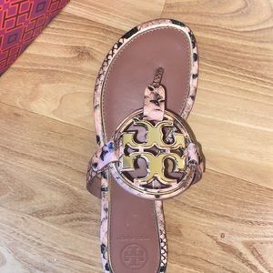 Tory Burch Metal Miller Slides Sz 7.5